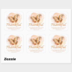 Christelijke butterfly bijbel voor vrouwen: dankba vierkante sticker