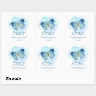 Christelijke butterfly bijbel voor vrouwen: Vrede Vierkante Sticker