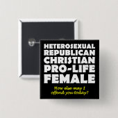 Christelijke Button Pin offensieve Republikeinse V (Voorkant /achterkant)