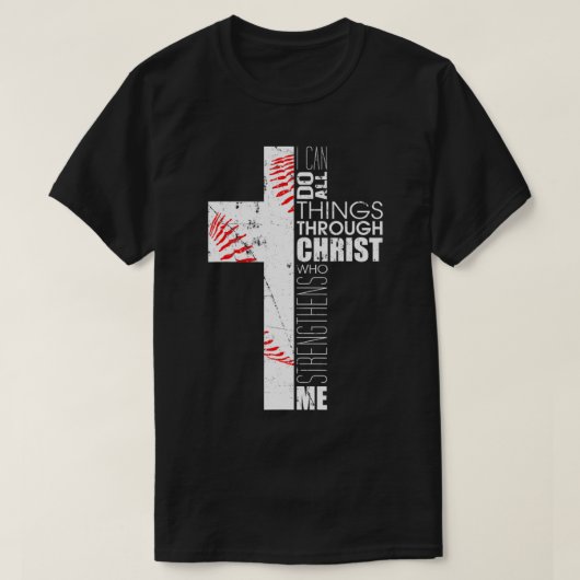 Christelijke cadeaus voor honkbal Religieuze Verse T-shirt (Design voorkant)