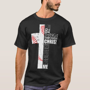Christelijke cadeaus voor honkbal Religieuze Verse T-shirt