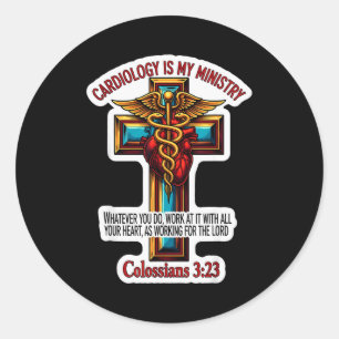 Christelijke Cardioloog Dokter Cardiologie Is Mijn Ronde Sticker