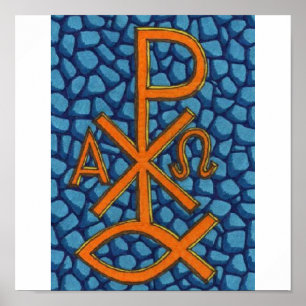 Christelijke Chi-Rho Fish Poster
