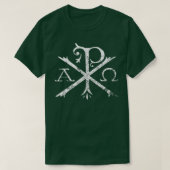 Christelijke Chi Rho Labarum Christogram Cross Fai T-shirt (Design voorkant)