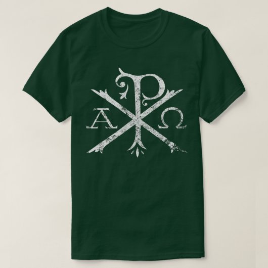 Christelijke Chi Rho Labarum Christogram Cross Fai T-shirt (Design voorkant)