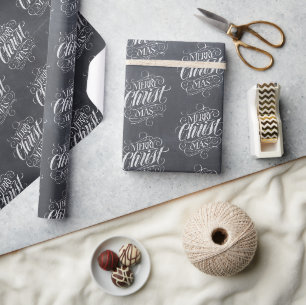 Christelijke Christ Christmas Jesus Chalk Letterin Cadeaupapier