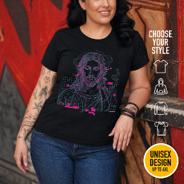 Christelijke Christgolf Raster Anaglyf Jezus Chris Grote Maat T-shirt