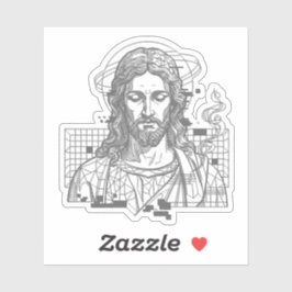 Christelijke Christgolf Raster Anaglyf Jezus Chris Sticker