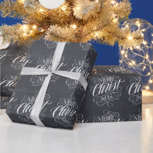 Christelijke Christus Kerst Echte Krijt Lettering Cadeaupapier