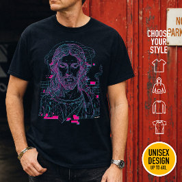 Christelijke Christwave Raster Anaglyph Jezus Chri T-shirt