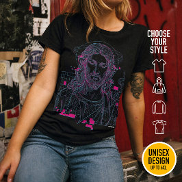 Christelijke Christwave Raster Anaglyph Jezus Chri T-shirt
