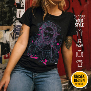 Christelijke Christwave Raster Anaglyph Jezus Chri T-shirt