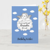 Christelijke Cloud Angel blij met 60ste verjaardag Kaart (Gele Bloem)