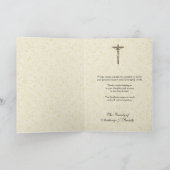 Christelijke condoleances van Jesus Crucifix Dank Bedankkaart (Binnen)