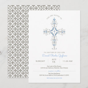 Christelijke Cross Baby Baptisme Uitnodiging