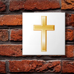 Christelijke Cross Ceramic Tile Tegeltje<br><div class="desc">Het kruis is een symbool van het Christelijke geloof. Deze tegel kunstwerken die buiten of binnen geplaatst zijn,  dienen ook als herinnering aan Christelijke godsdienstige overtuigingen en spirituele toewijding. ***Let op: goudkleur op illustraties is niet metallic.***</div>