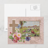 Christelijke Cross Daisy Koe Pasture Briefkaart (Voorkant / Achterkant)