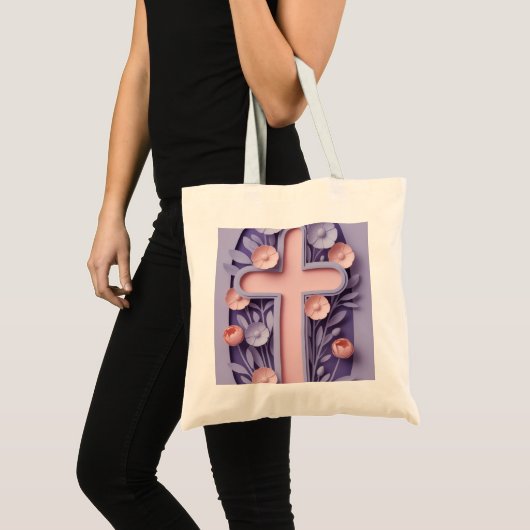 "Christelijke Cross Jumbo Canvas tas – Ai design (Voorkant (product))