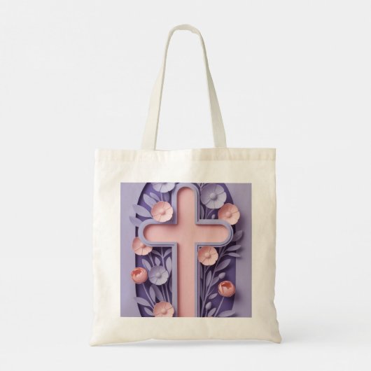 "Christelijke Cross Jumbo Canvas tas – Ai design (Achterkant)