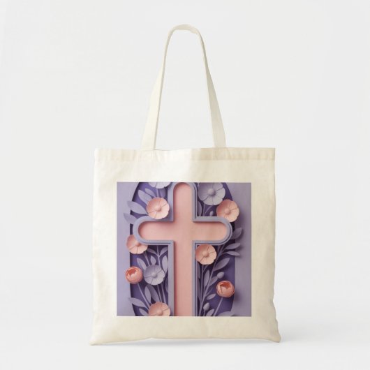 "Christelijke Cross Jumbo Canvas tas – Ai design (Voorkant)