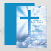 Christelijke Cross Paaslunch blauw en wit Kaart (Voorkant / Achterkant)