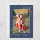 Christelijke Cross Resurrection Familiefoto Pasen Feestdagenkaart (Achterkant)