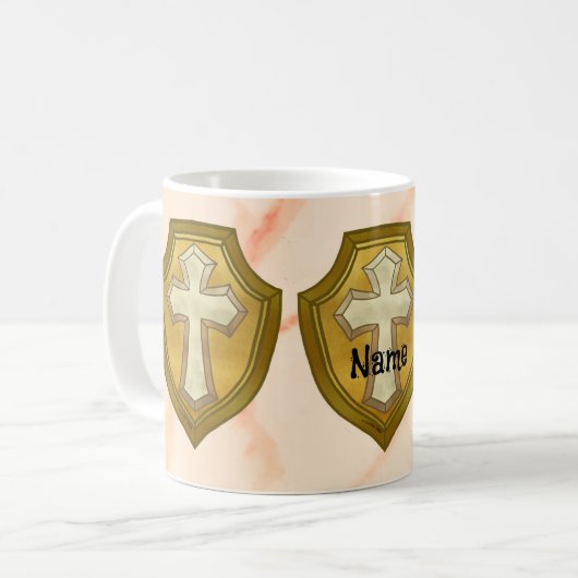 Christelijke cross-shield Mok (Voorkant links)