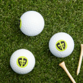 Christelijke Cross Shield Monogrammed Initialen Ge Golfballen (Insitu Gras)