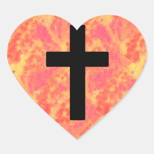 Christelijke Cross Stickers Sunrise Kleur Achtergr