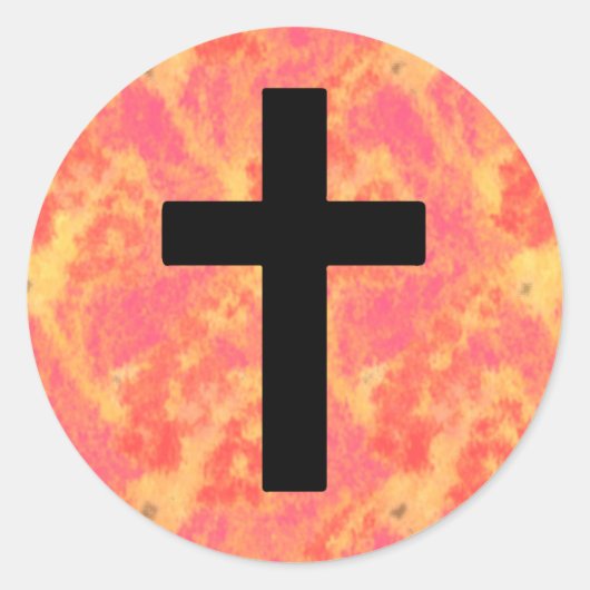 Christelijke Cross Stickers Sunrise Kleur Achtergr (Voorkant)