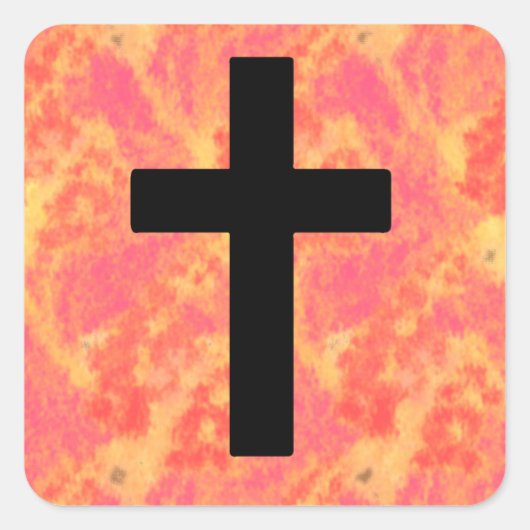 Christelijke Cross Stickers Sunrise Kleur Achtergr (Voorkant)