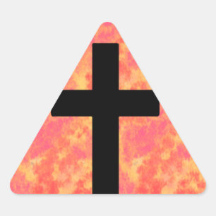 Christelijke Cross Stickers Sunrise Kleur Achtergr