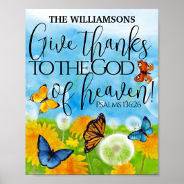 Christelijke Cute Floral geeft Bedankt bijbelnaam Poster