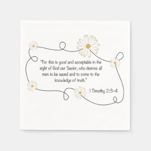 Christelijke Daisy Flower Bible Quote Servetten