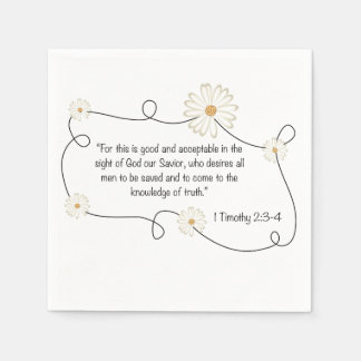 Christelijke Daisy Flower Bible Quote Servetten