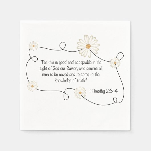 Christelijke Daisy Flower Bible Quote Servetten (Voorkant)