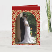 Christelijke Damask Wedding Bourgogne Rood & Crème (Voorkant)