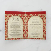 Christelijke Damask Wedding Bourgogne Rood & Crème (Binnen)