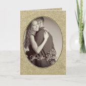 Christelijke Damask Wedding Invitation Cream/Tan (Voorkant)