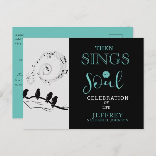 Christelijke Dan Zingt Mijn Ziel Viering Van Het L Briefkaart (Voorkant / Achterkant)