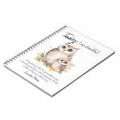 Christelijke dankbaarheid Bijbel Verse Uilen Notitieboek (Linkerzijde)