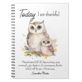 Christelijke dankbaarheid Bijbel Verse Uilen Notitieboek (Voorkant)