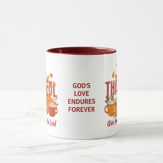 Christelijke DANKBARE pompoen Thanksgiving Mok (Midden)