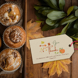 Christelijke Dankdag | Gepersonaliseerde familiena Cadeaulabel