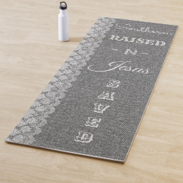 Christelijke Denim Lace Southern Raised Jesus Save Yogamat
