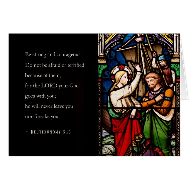 Christelijke Deuteronomie 3:16 Sterk en moedig (Voorkant Horizontaal)