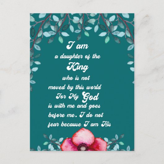 Christelijke dochter van de koning Christelijk  Briefkaart (Voorkant)