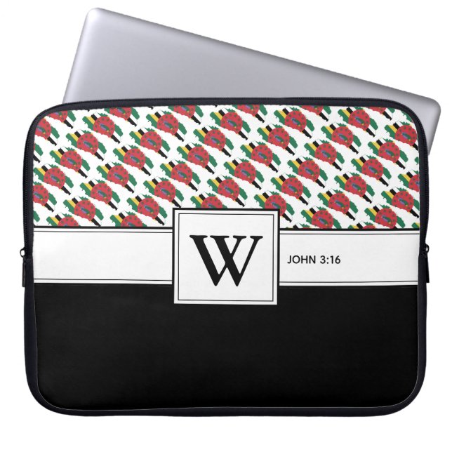 CHRISTELIJKE DOMINICA Scriptlaptopmonogram Laptop Sleeve (Voorkant)