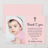 Christelijke doop Eerste communie Religieus Bedankkaart (Voorkant / Achterkant)