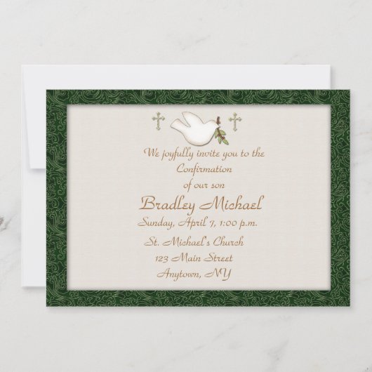Christelijke Dove Invitation Kaart (Voorkant)